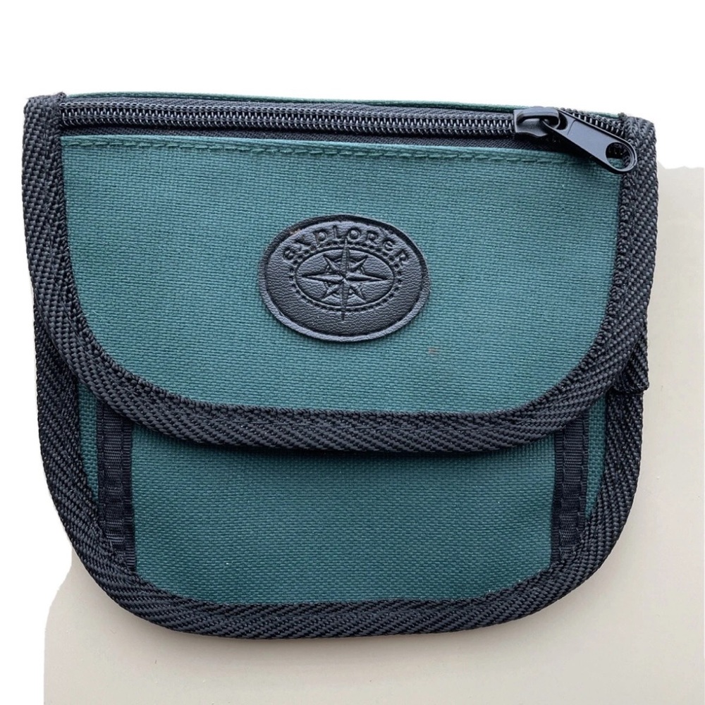 Explore Belt Pouch Green Multipockets Canvas 6.5 x 5 Hiking Walking Casual